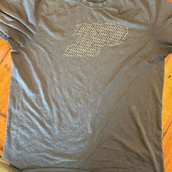 Nike Charcoal Tee with Purdue Logo - Picture 1 of 2